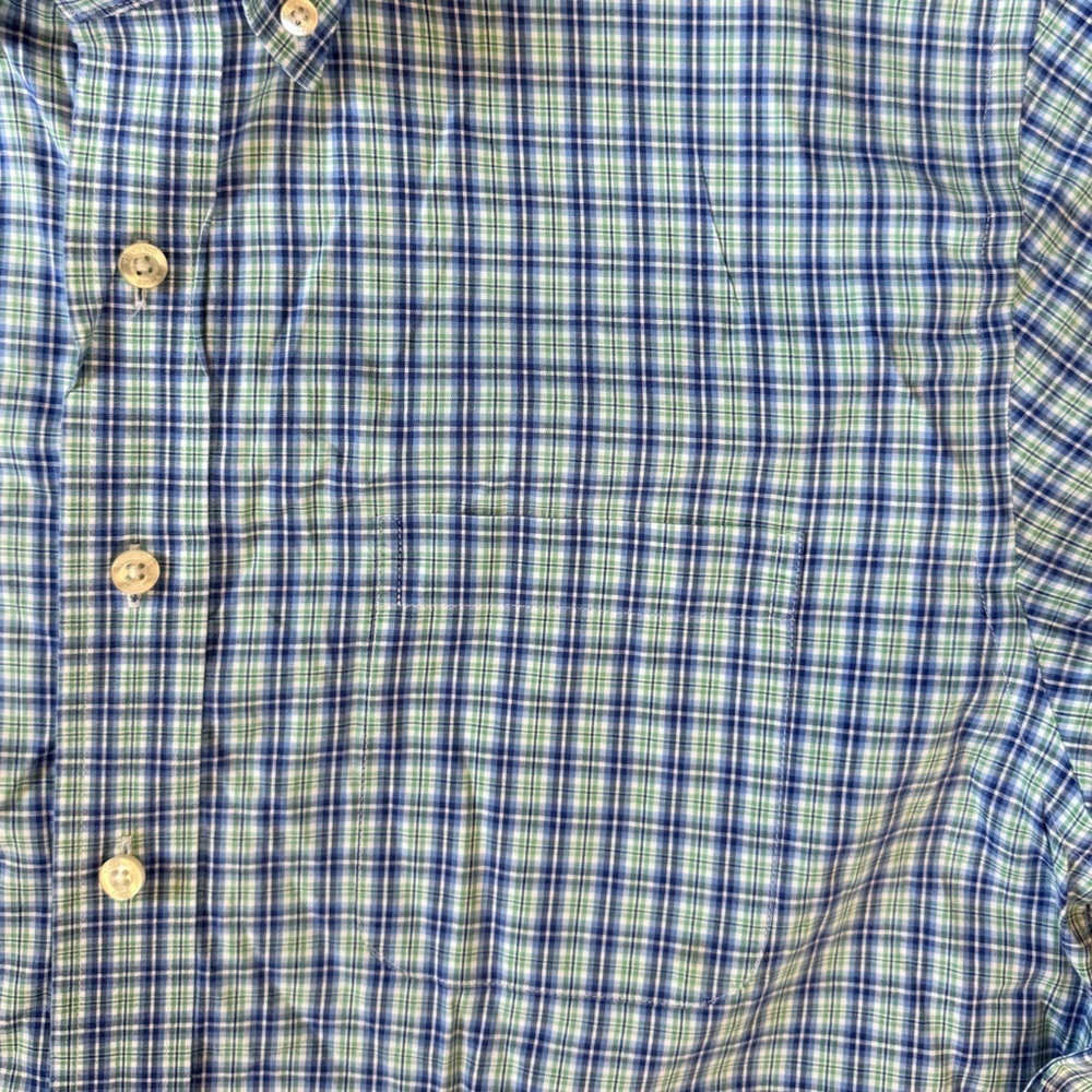 Vineyard Vines Murray Shirt green and blue plaid size medium excellent condition - Picture 4 of 8